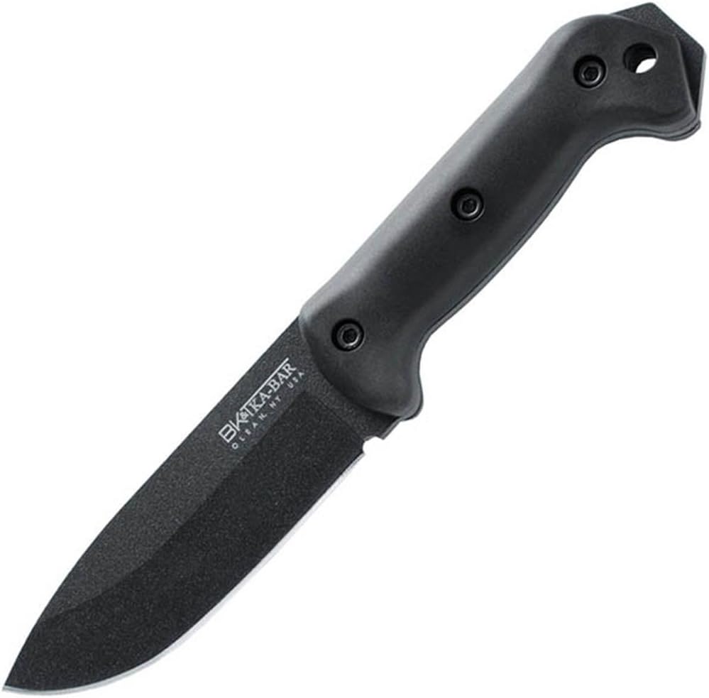 KA-BAR BK22 Becker Campanion Fixed Blade Knife 5.25' Drop Point 1095 Cro-Van Black Blade Ultramid Handle Black