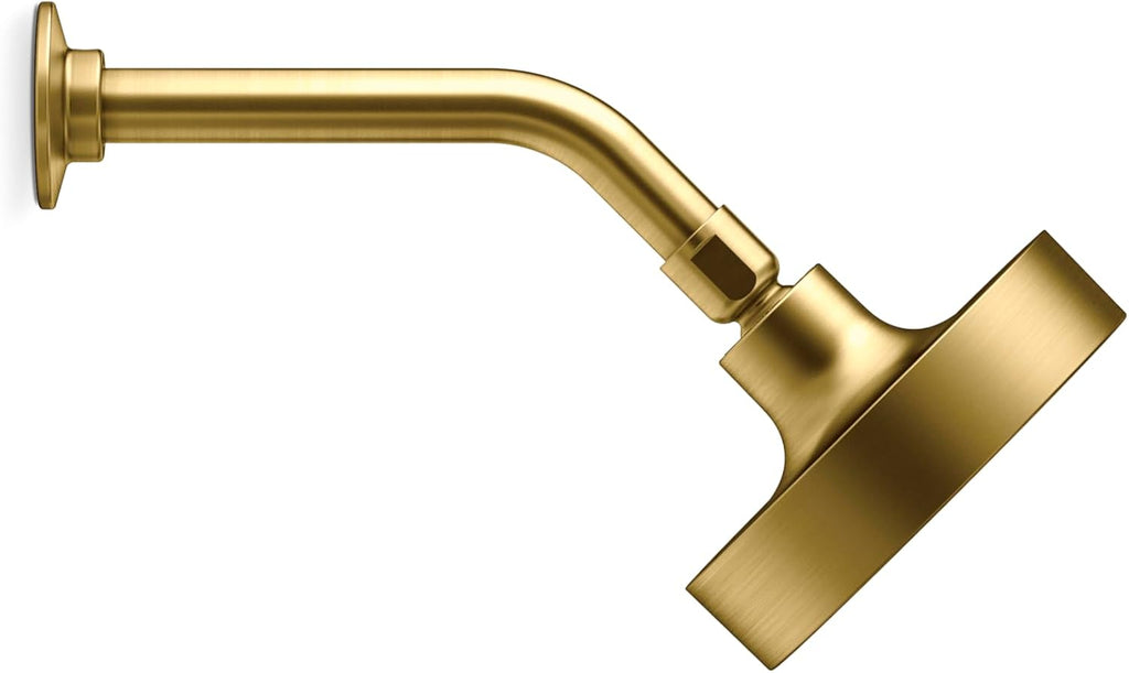 KOHLER 933-2MB Purist Shower Arm and Flange, Showerhead Fittings, 1/2-14 NPT Connection, Fits any KOHLER Showerhead, Vibrant Brushed Moderne Brass