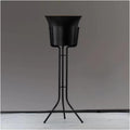 Keep Ice Frozen Longer Stainless Steel Wine Ice Bucket with Stand Chiller on Kitchen and Bar Ware Beverage Barware Accessories for parties(Black)