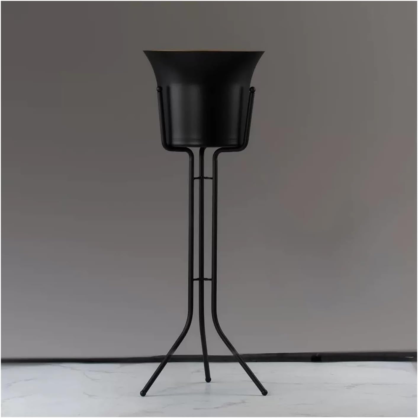 Keep Ice Frozen Longer Stainless Steel Wine Ice Bucket with Stand Chiller on Kitchen and Bar Ware Beverage Barware Accessories for parties(Black)