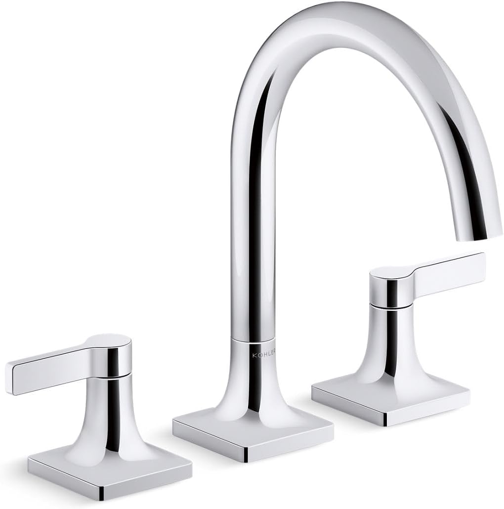 KOHLER K-T28131-4-CP Venza Deck-Mount Bath Faucet Trim, Two Handle, Premium Durable Material, Corrosion Resistant, Polished Chrome