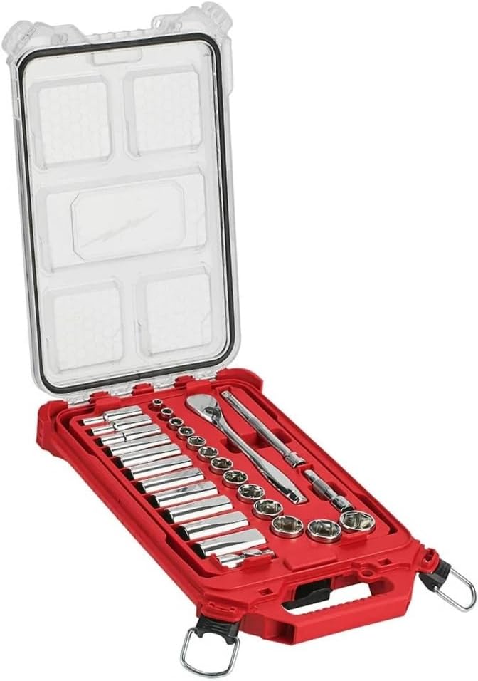 New 48-22-9481 Ratchet Wrench Set for Milwaukee 3/8 Ratchet Mechanics Tool Set w/Packout Case - 28pc