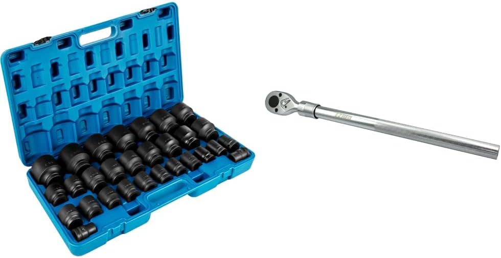 VEVOR Impact Socket Set (3/4 Inches, 29 Pieces) and EZRED Extendable Ratchet (3/4' Drive)