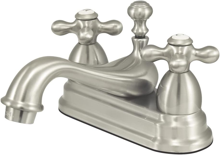 Kingston Brass KS3608AX 4 in. Centerset Bathroom Faucet, Brushed Nickel