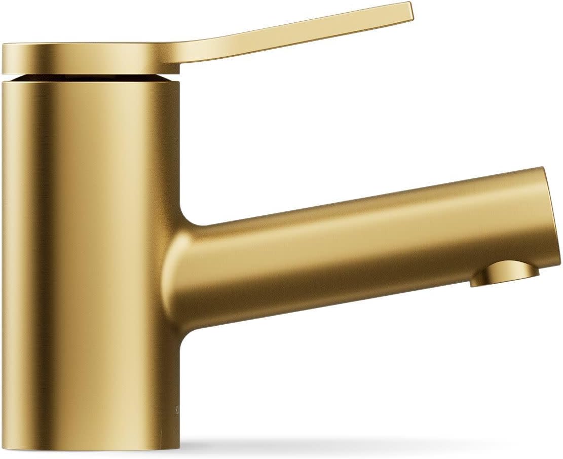 KOHLER K-33590-4K-2MB Elate® Short Single-Handle Bathroom Sink Faucet, Single-Handle Bathroom Faucets, 1.0 GPM, Vibrant Brushed Moderne Brass