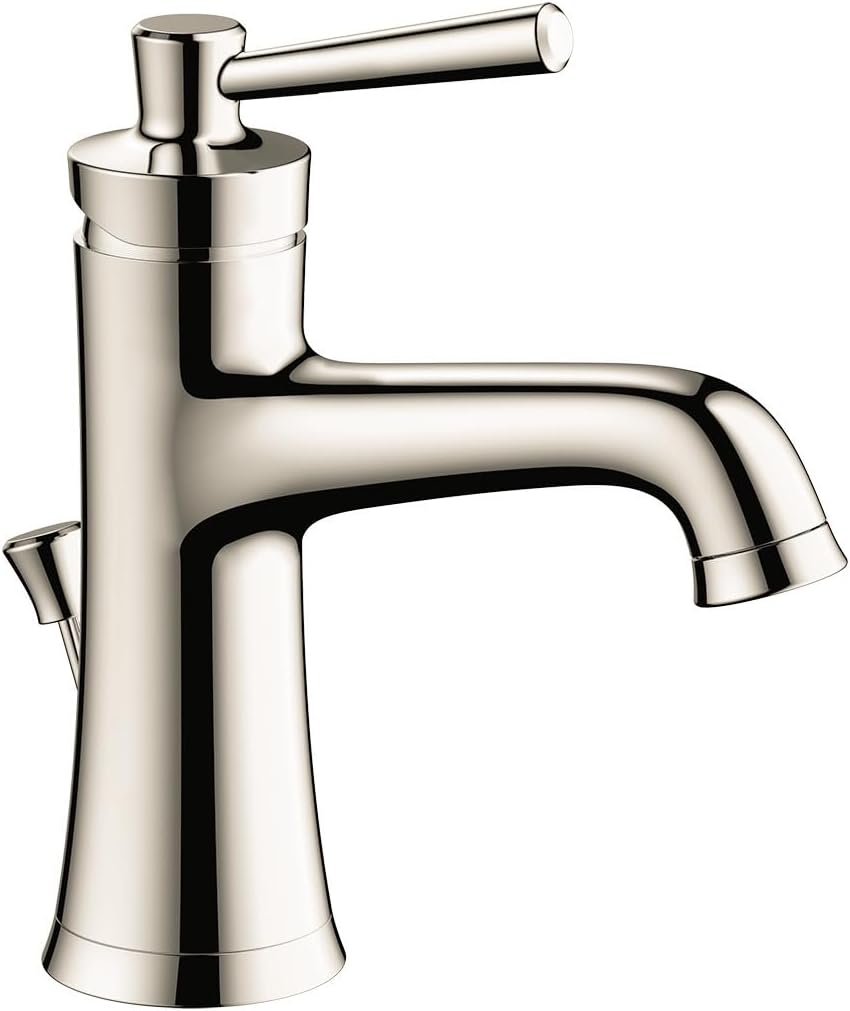 hansgrohe 4773830 Joleena 0.5 GPM Single-Hole Faucet with Pop-Up Drain, 7.75-Inches Tall, Polished Nickel