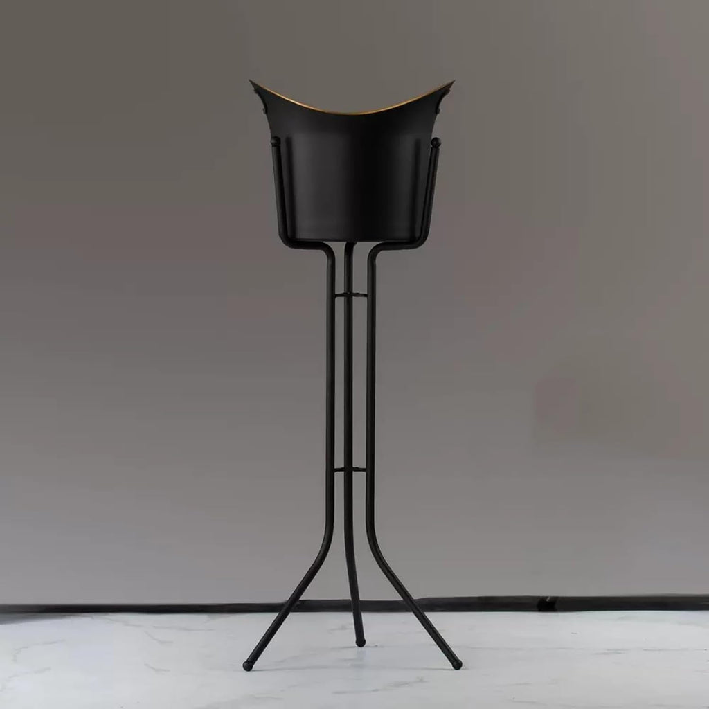 Portable Ice Bucket with Stand Stainless Steel Floor Wine Bar Vertical Cooler for Indoor and Outdoor Party