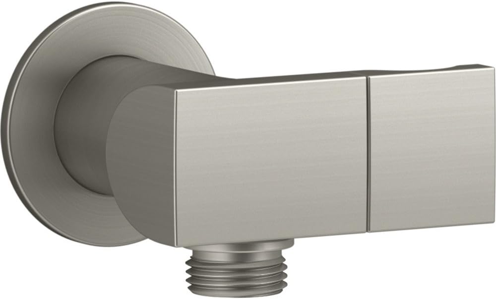 Kohler K-98354-BN Exhale Wall-Mount Supply Elbow with Check Valve & Handshower Bracket, Vibrant Brushed Nickel