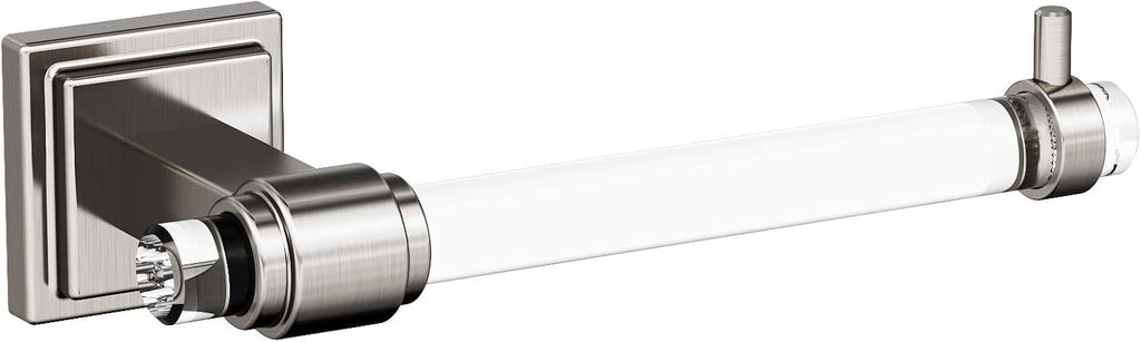 Amerock | Clear/Brushed Nickel | Glacio |Towel Bar | 24 inch (610 mm) | 4 Piece | Bathroom Accessories Set