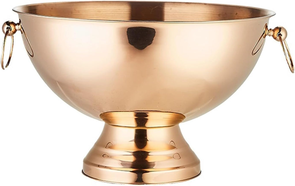 ice buckets Large Stainless Steel Double-eared Ice Bucket For Wine Champagne Beer KTV Clubs Bar Parties(Rose gold)