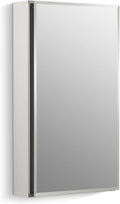 Kohler CB-CLC1526FS Frameless Bathroom Mirror Medicine Cabinet, Single Door, Rectangular Beveled Edge Frame, Bathroom Cabinet Mirror, Adjustable Shelves, 15 in. W x 26 in. H