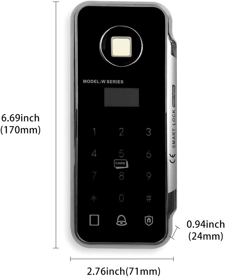 Olideauto DSW120 Automatic Swinging Open and Close Door Intelligent Access Control System with Wireless Long Push Panel and Fingerprint Scanner Password and Card Reader Keypad