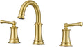 Sink Bathroom Fauce Solid Brass, Complete with Pop-Up Drain Assembly and cUPC Supply Lines for Widespread Vanity, Lavatory, and RV Sinks