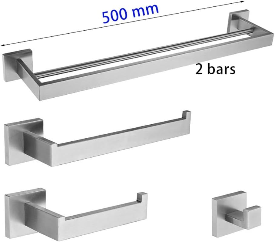 Stainless Steel Bathroom Accessories Brushed Nickel Towel Rack Toilet Paper Holder Towel Bar Hook Toilet Hardware,2 Bars Set 50,