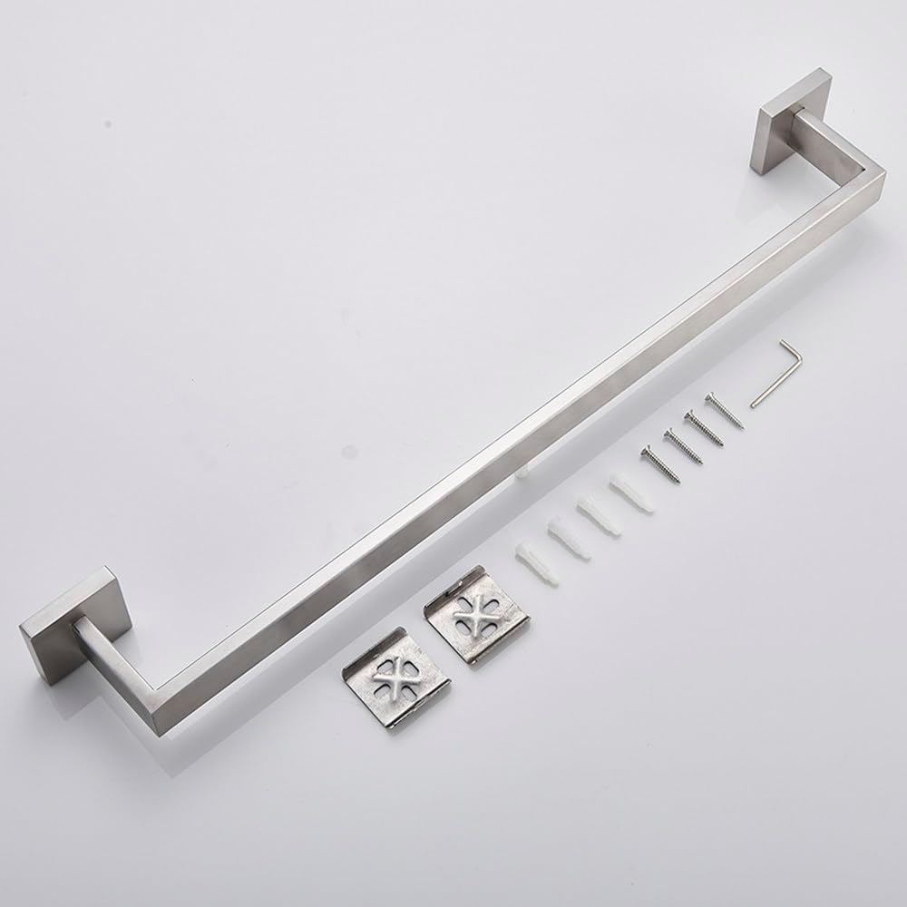 Brushed Nickel Bathroom Hardware Set Robe Hook Towel Rail Bar Rack Shelf Tissue Paper Holder Accessories,Nickel C 40cm