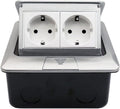 Aluminum Panel -Up Floor Socket White Wall Inset with Port Screw Type Power Socket(Black)