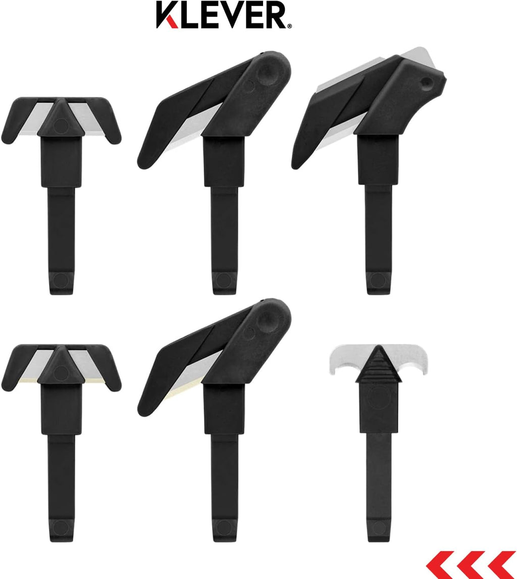 Klever Replacement Head Wide Cut, Carbon Steel Blade, Single-Opening Blade Head, Interchangeable, snap-in blade heads for use with the Klever XChange lines of safety cutters, 100/pk (KCJ-XH-30)