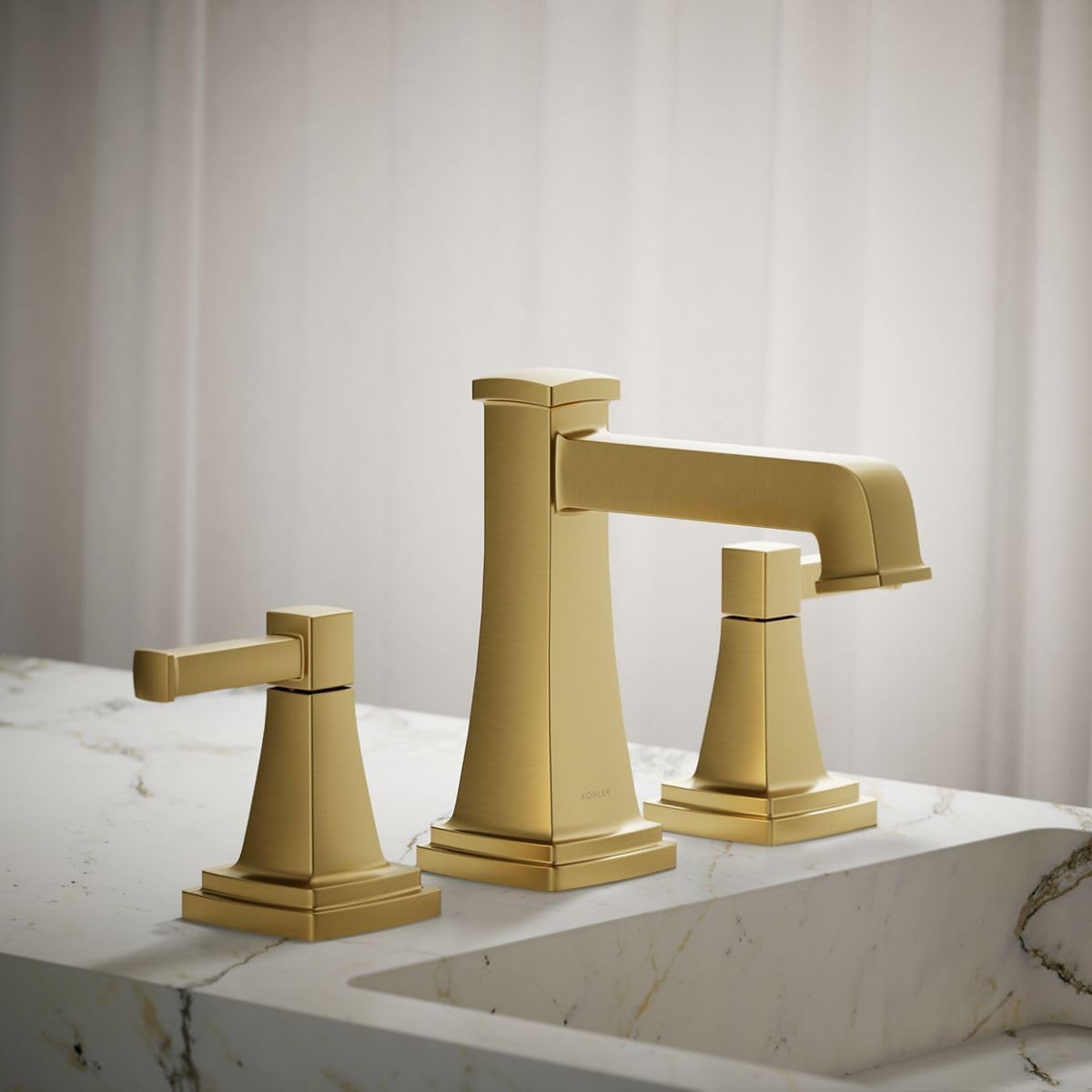 Kohler K-27399-4 Riff 1.2 GPM Widespread Bathroom Faucet - Vibrant Brushed Moderne Brass