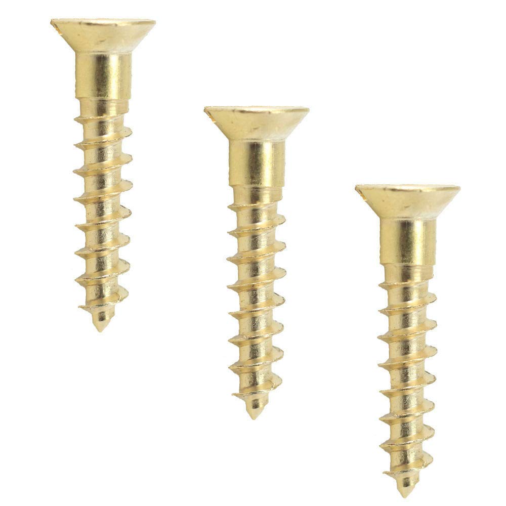 Slotted Flat Head Wood Screw Solid Commercial Brass #1X1/4' 1000 Pcs Wood Screws B2B