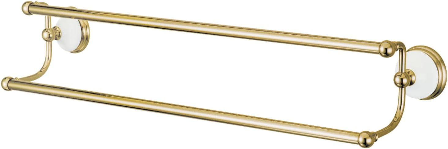 Kingston Brass BA1113PB Victorian Dual Towel-Bar, 24-Inch, Polished Brass