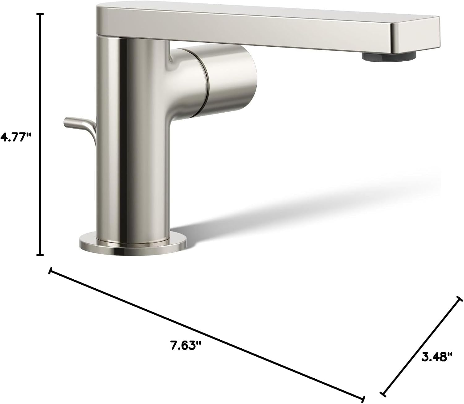 Kohler 73050-7-SN Composed® Single-Handle Bathroom Sink Faucet with Cylindrical Handle, 1.2 gpm, Vibrant Polished Nickel