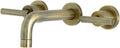 Kingston Brass KS8123CML Manhattan 2-Handle 8 in. Wall Mount Bathroom Faucet, Antique Brass