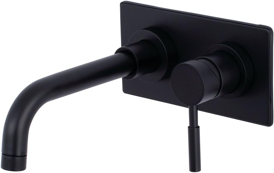 Kingston Brass KS8110DL Single-Handle Wall Mount Bathroom Faucet, Matte Black