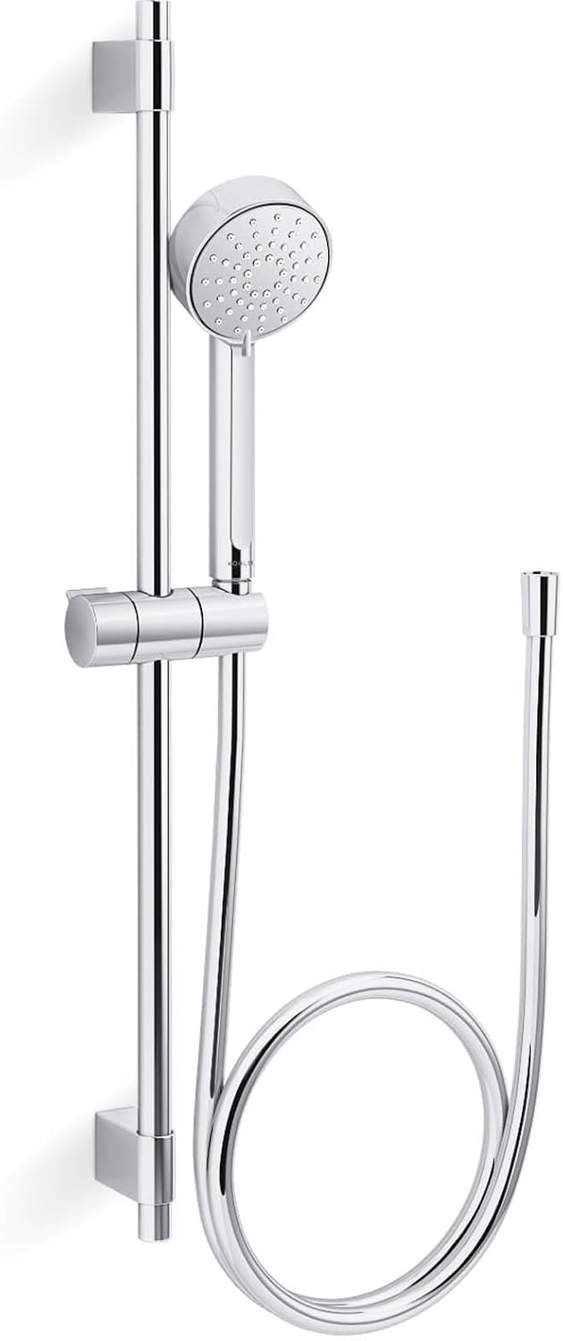 KOHLER K-35331-Y-CP Elate® 28' Three-Function Handshower Kit, 2.5 GPM, Ergonomic Grip, Shower Head with Handheld, Durable Construction, Polished Chrome