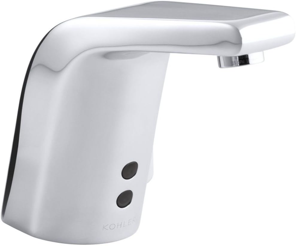 Kohler K-13462-CP Sculpted Single-Hole Touchless AC-Powered Bathroom Sink Faucet with Insight Technology, Temperature Mixer and 5-3/4-Inch Spout, Polished Chrome