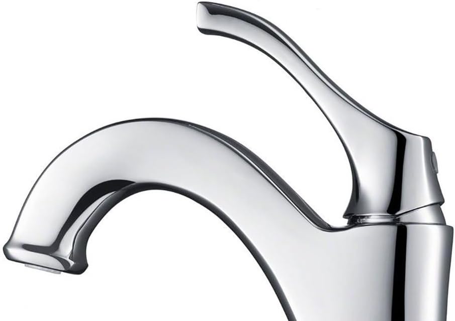 KRAUS KBF-1201CH Arlo Single Handle Basin Bathroom Faucet with Lift Rod Drain and Deck Plate, Chrome