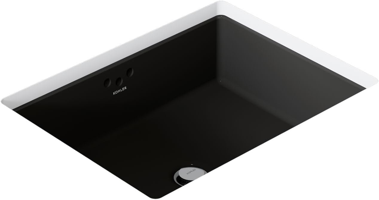 Kohler K-2330-7 Interior 1-Bowl Undermount Bath Sink Black Black