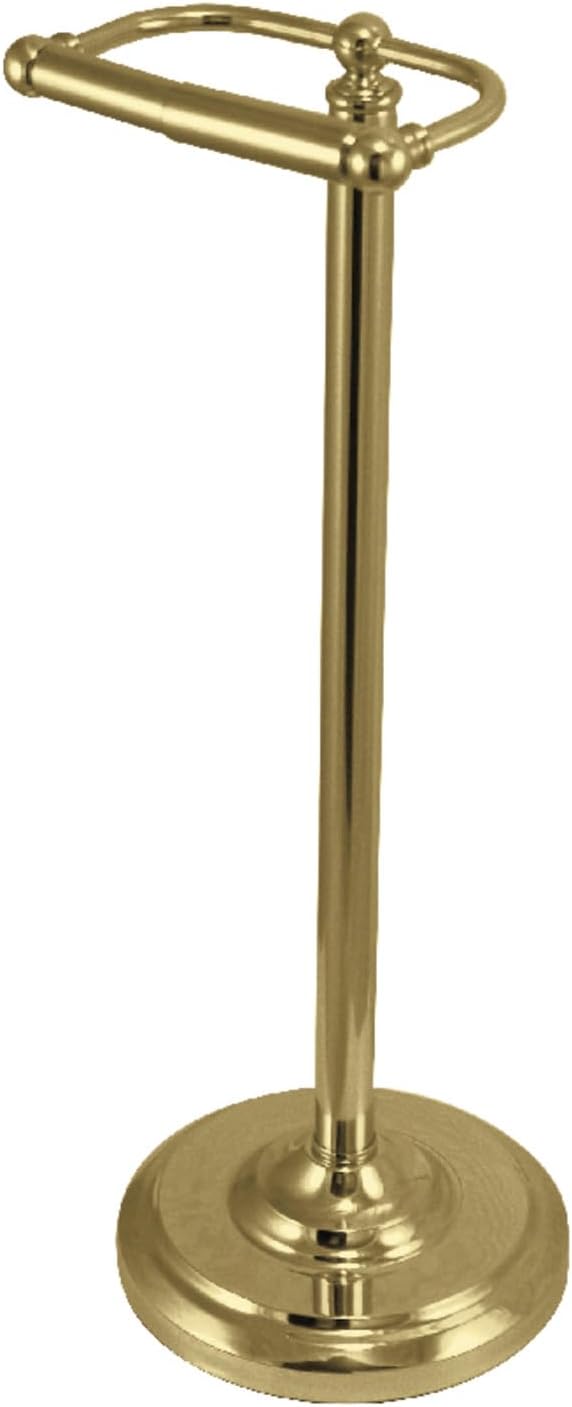 Kingston Brass CC2007 Vintage Freestanding Toilet Paper Holder, Brushed Brass 6 x 7.5 x 21.5