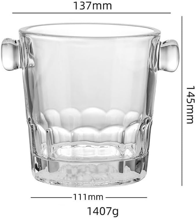 Iice Bucket, Personalized Glass Ice Bucket Ice Bucket Household Ice Wine Bucket Ice Grain Bucket Champagne Bucket Living Room Decorative Ornaments,Ice Bucket for Parties(Transparent)