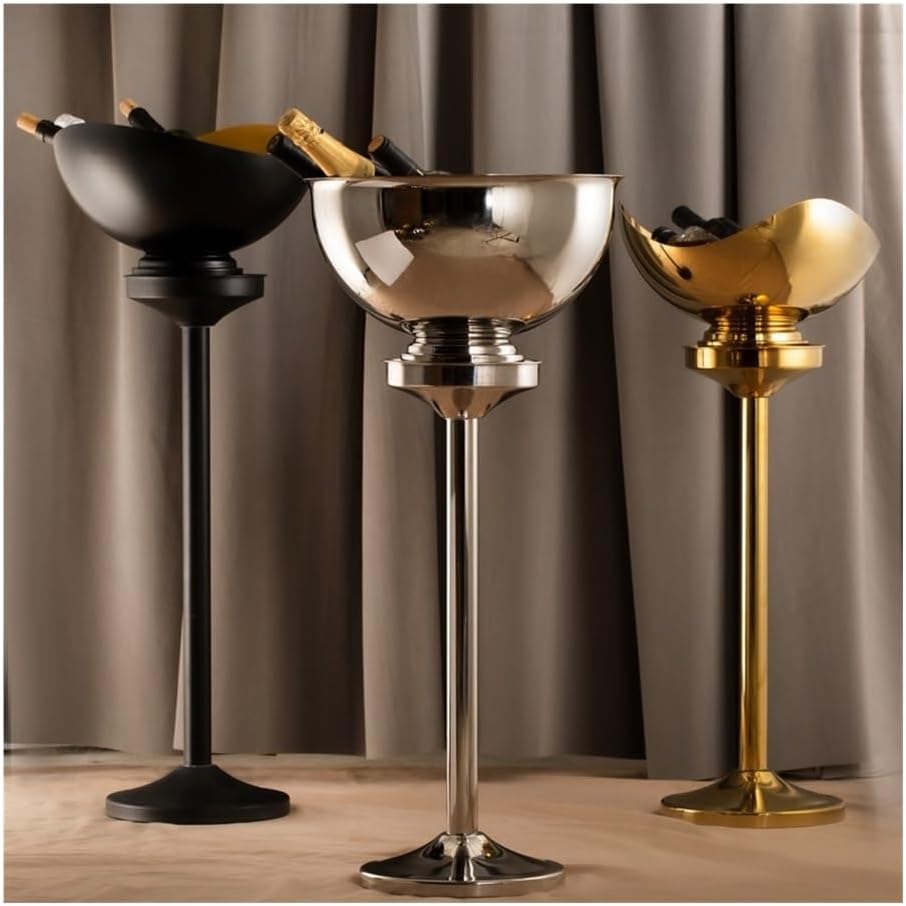 Ice Bucket, Large Ice Bucket for Floor Home Bar Chill Cooler with Handle Ice Buckets For Parties(Gold)