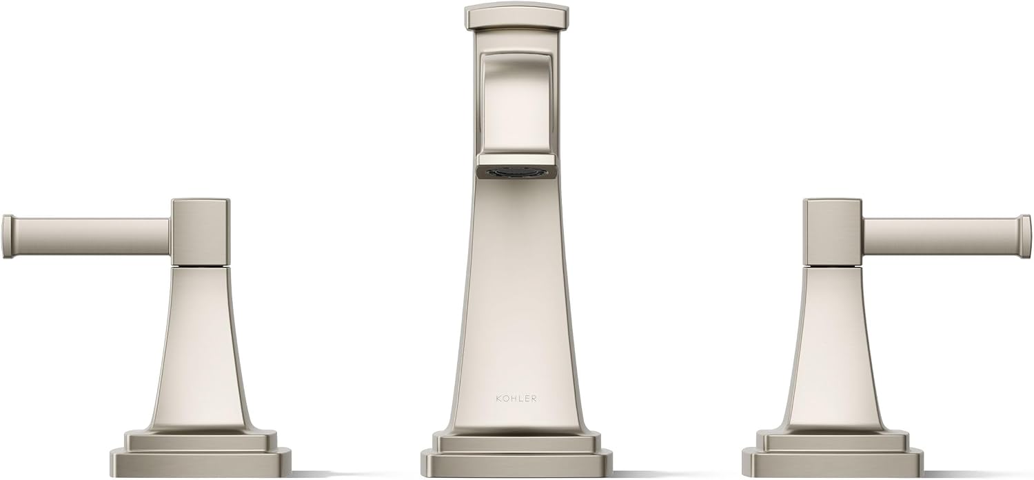Kohler 27399-4-BN Riff® Widespread Bathroom Sink Faucet, 1.2 gpm, Vibrant Brushed Nickel