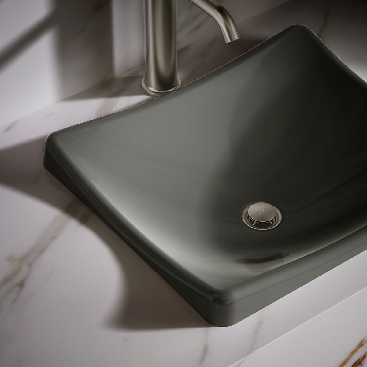 KOHLER K-2833-58 DemiLav Wading Pool Bathroom Sink, Thunder Grey