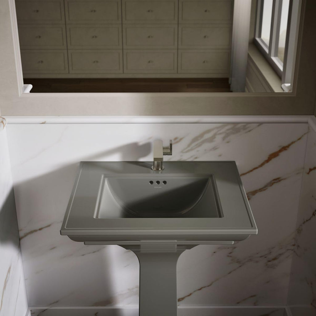 KOHLER Memoirs Stately 24' Pedestal bathroom sink with single faucet, White