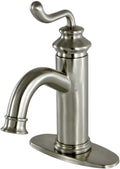 Fauceture LS5418RL Royale Single-Handle Bathroom Faucet with Push Pop-Up, Brushed Nickel