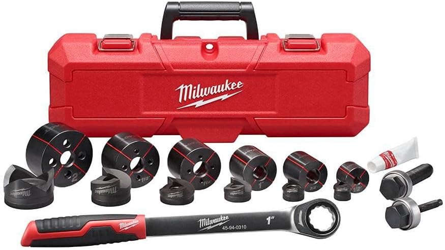 Milwaukee EXAT 1/2 in. to 2 in. Hand Ratchet Knockout Set + TPT Premium cart