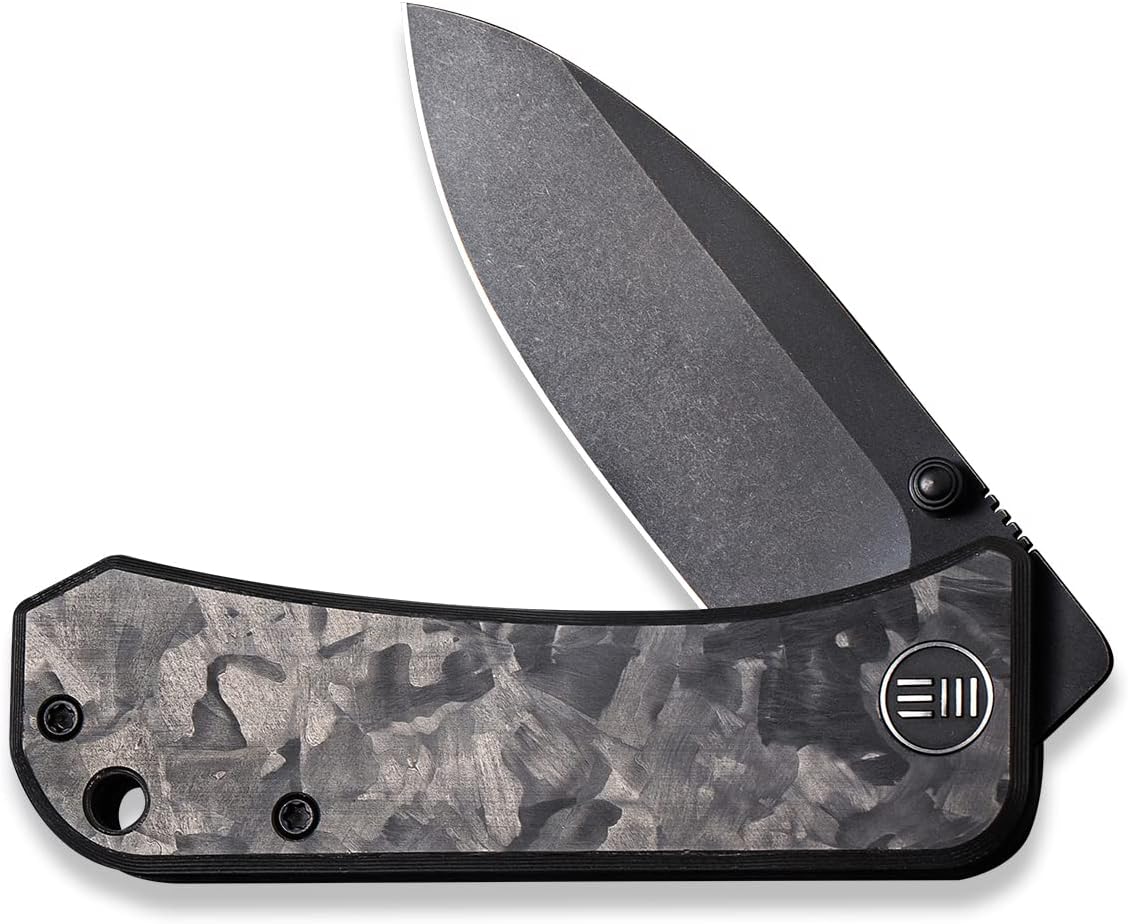 WeKnife Banter Pocket Knife for EDC, Ben Petersen Folding Knife with 2.9'S35VN Blade, Cabon Fiber Handle Titanium Thumb Stud Opener 2004H (Marble)