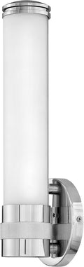 Hinkley Remi 5070CM Integrated LED 16W Bathroom Vanity Sconce, Etched White Glass, Mid-Century Modern, ADA Compliant, Chrome
