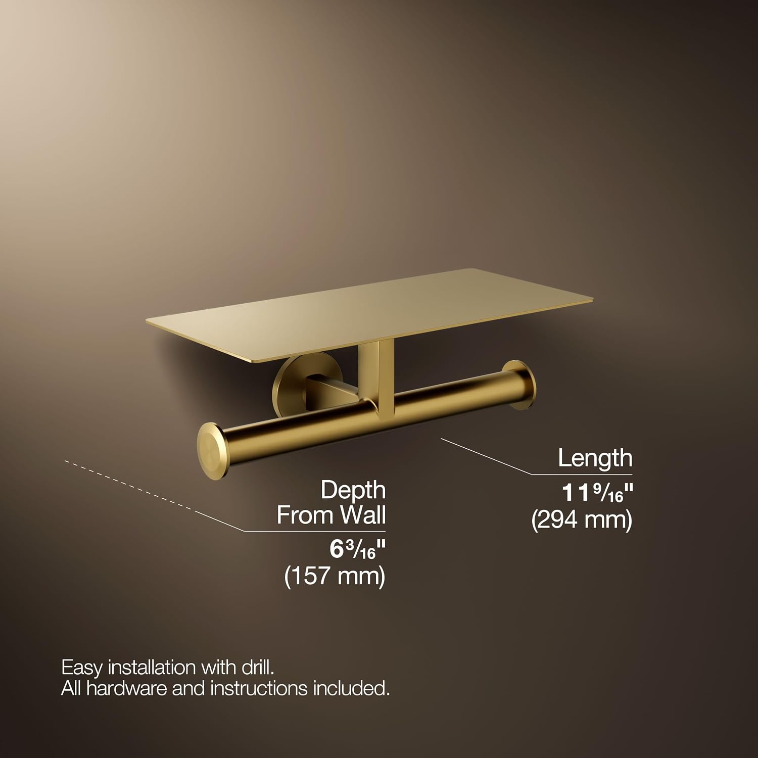 Kohler 78384-2MB Components Plumbing Fixtures, Vibrant Brushed Moderne Brass