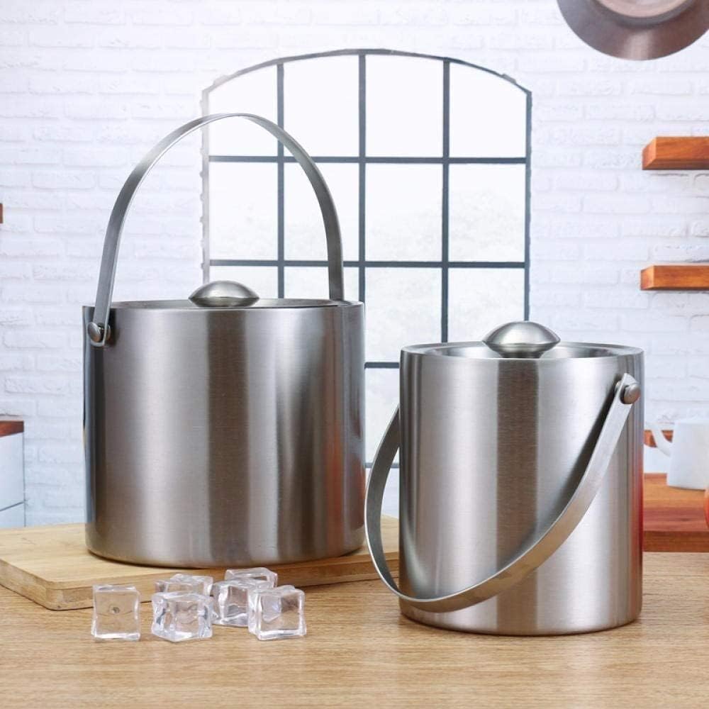 Ice Bucket Champagne Bucket with Stand, Stainless Steel Double Wall Wine Chiller with Carrying Handle, Ice Buckets for Parties Festival Bar Outdoor or Indoor Use, 5L Suitable for Family Bars