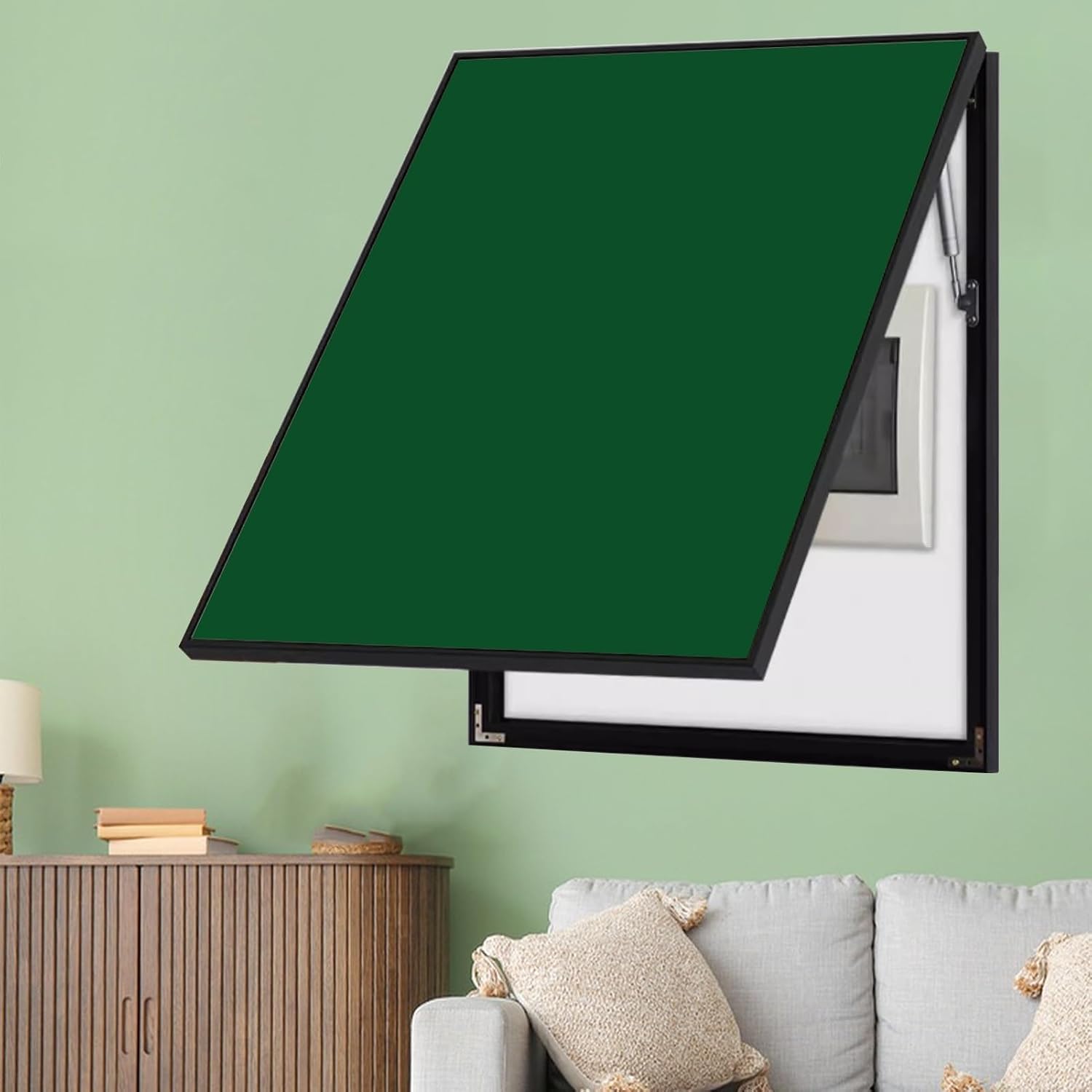 Vertical Meter Box Cover for Breaker Panel, 30x40cm / 12x16inch Electrical Panel Cover for Wall Decoration, Indoor Fuse Box Plate for Replacement(Dark Green,50x70cm(19.7x27.6))