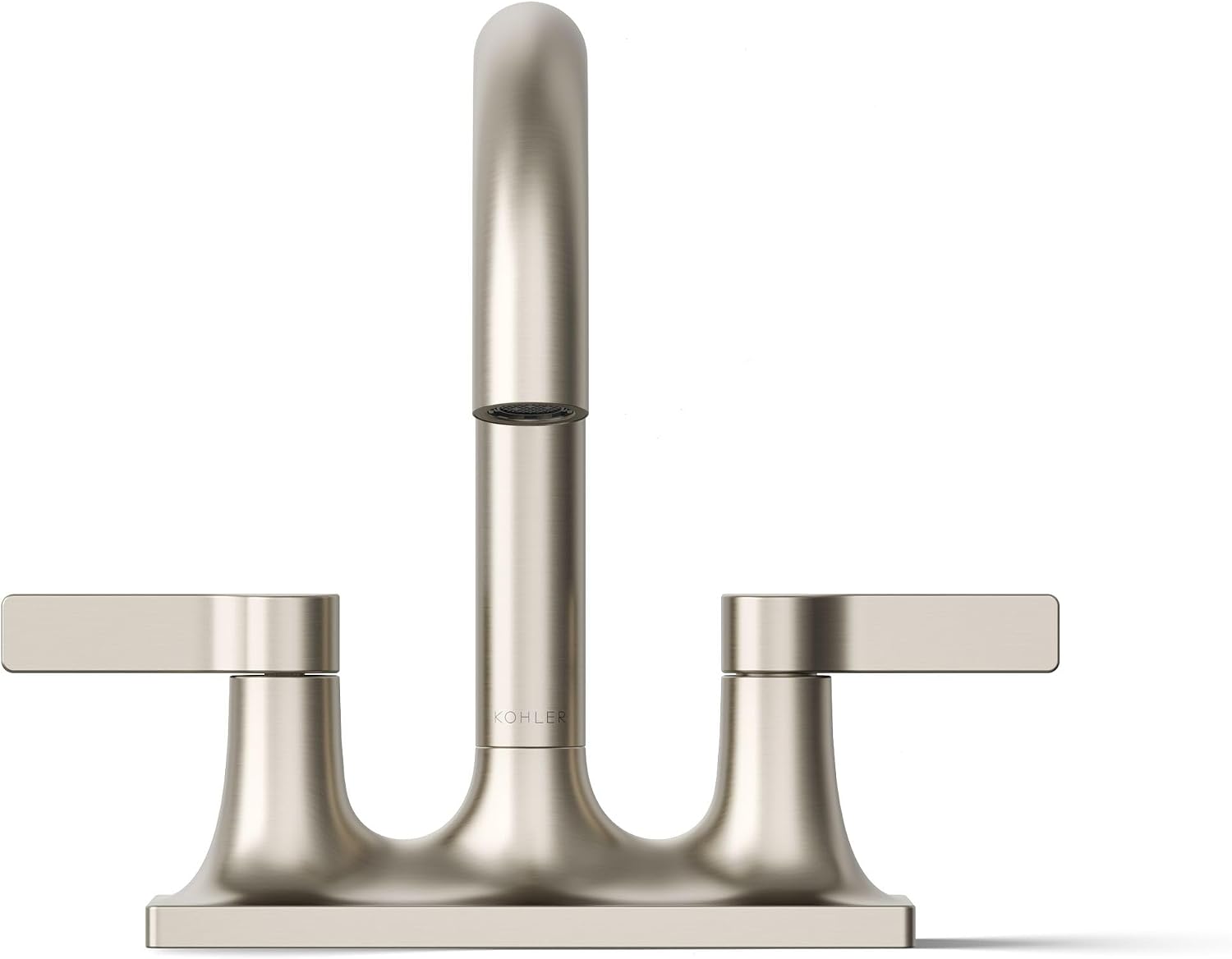 KOHLER K-28124-4-BN Venza® Centerset Bathroom Sink Faucet, 3-Hole, 1.2 GPM, Easy Installation, Corrosion Resistant, Vibrant Brushed Nickel