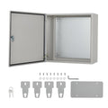 Outdoor Electric Meter Box 24 * 24 * 8inch, IP66 Waterproof Dustproof, NEMA 4X Enclosure Lockable Steel Junction Box with Mounting Plate and 2 Keys, Indoor & Outdoor Use
