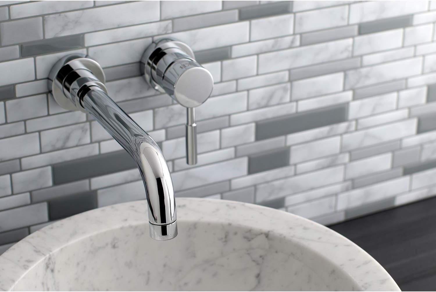 Kingston Brass KS8111DL Single-Handle Wall Mount Bathroom Faucet, Polished Chrome,8' Spout Reach