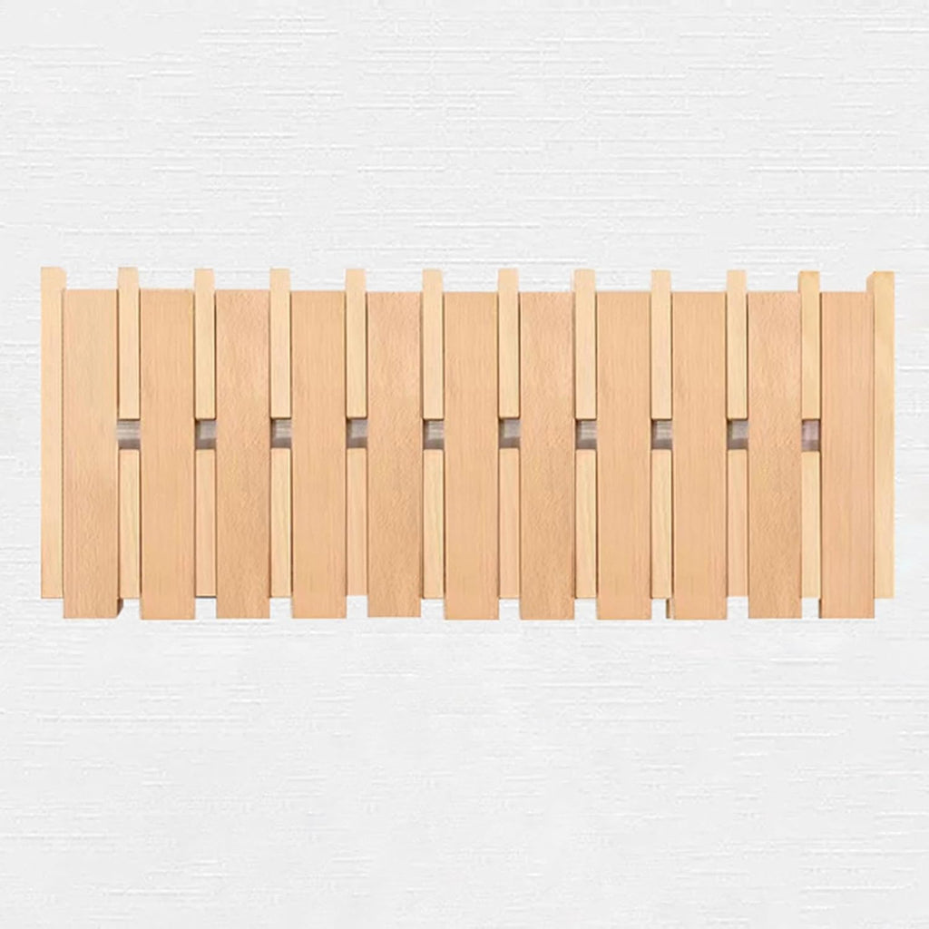Electrical Panel Cover Hide Breaker Box/Distribution Cover, Wood Piano Key Electrical Panel Cover, Home Breaker Box Cover with Hook, for Hanging Clothes/Hats/Bags(Natural,10 Hooks)