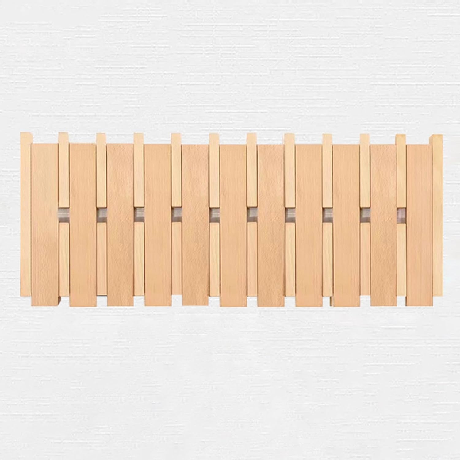 Electrical Panel Cover Hide Breaker Box/Distribution Cover, Wood Piano Key Electrical Panel Cover, Home Breaker Box Cover with Hook, for Hanging Clothes/Hats/Bags(Natural,10 Hooks)