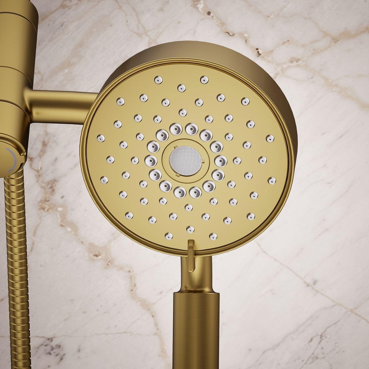 KOHLER 23219-2MB Purist 2-in-1 Multi Function Shower Kit with SHOWERHEAD & HAND SHOWER, Rotating Rail, Vibrant Brushed Moderne Brass, 2.5 GPM